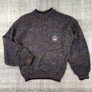 I.O.U. Knit Sweater Mens XL Purple Black Vintage 80s 90s Legendary Collection